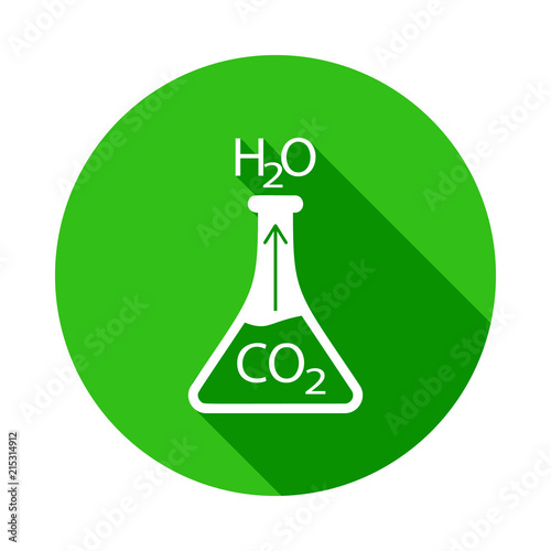 laboratory experience green icon in Badge style with shadow