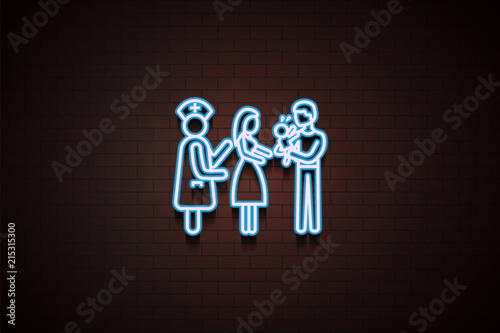 baby disease icon in Neon