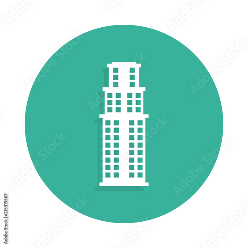 skyscraper icon in Badge style with shadow
