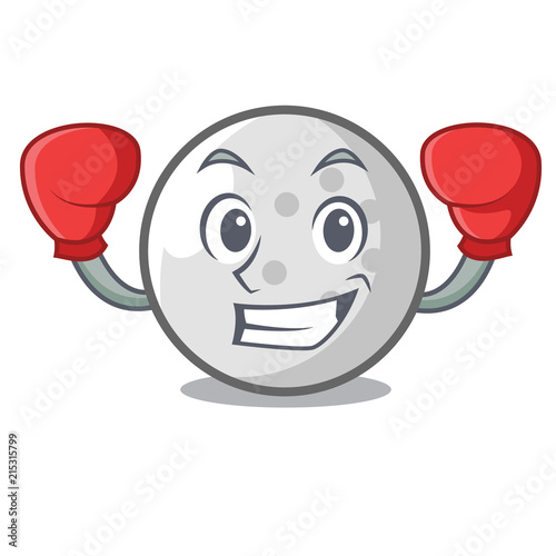 Boxing golf ball character cartoon