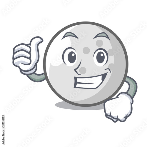 Thumbs up golf ball character cartoon