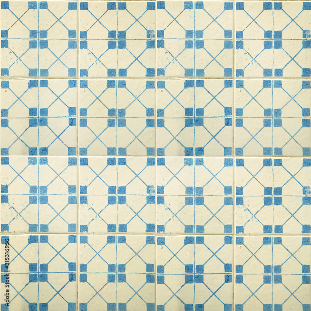 Collection of blue patterns tiles