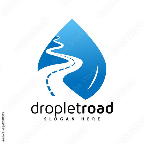 water droplet road logo vector element. road logo template