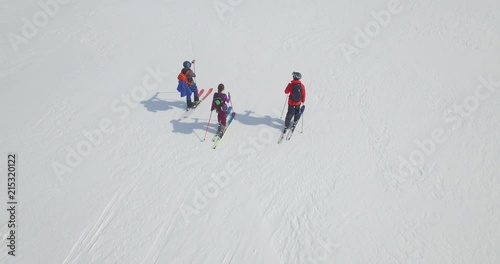 Ski touring on a frozen lake