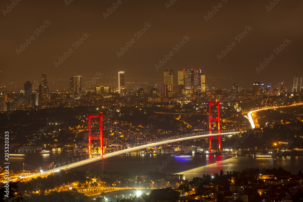 Istanbul, Turkey, 27 July 2018: Bosphorus Bridge
