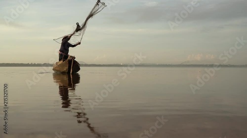 Fishermen are fishing with nets.