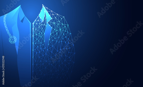Abstract health medical science consist doctor digital technology concept modern future,Treatment,medicine on hi tech future blue background. for template, web design or presentation.