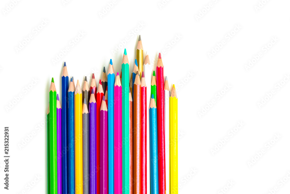 Isolated studio shot. pencil color with clipping path by pen tool