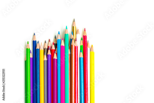 Isolated studio shot. pencil color with clipping path by pen tool