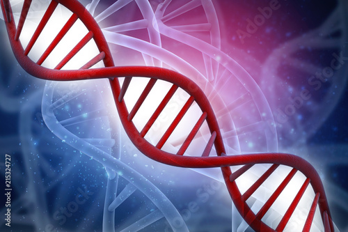 3d render of dna structure, abstract background