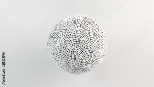 White sphere on the white surface