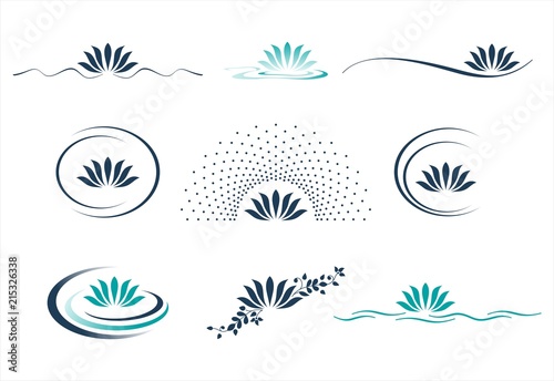 water lily , Buddha , Eco friendly business logo design