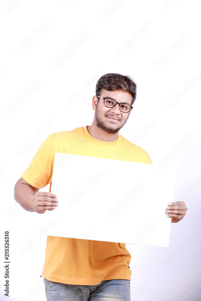 indian model with empty poster indian model with empty poster
