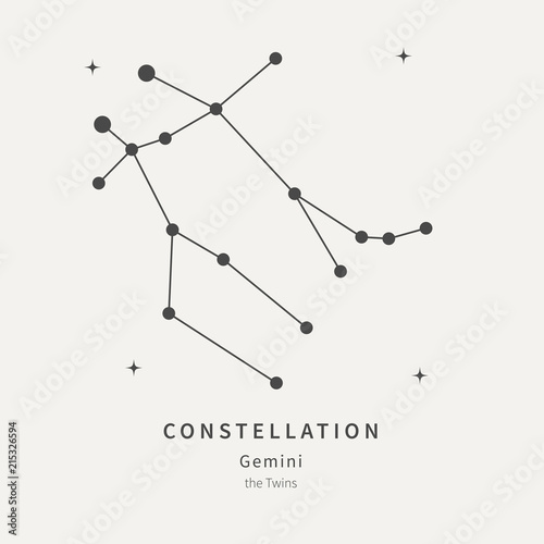 The Constellation Of Gemini. The Twins - linear icon. Vector illustration of the concept of astronomy.