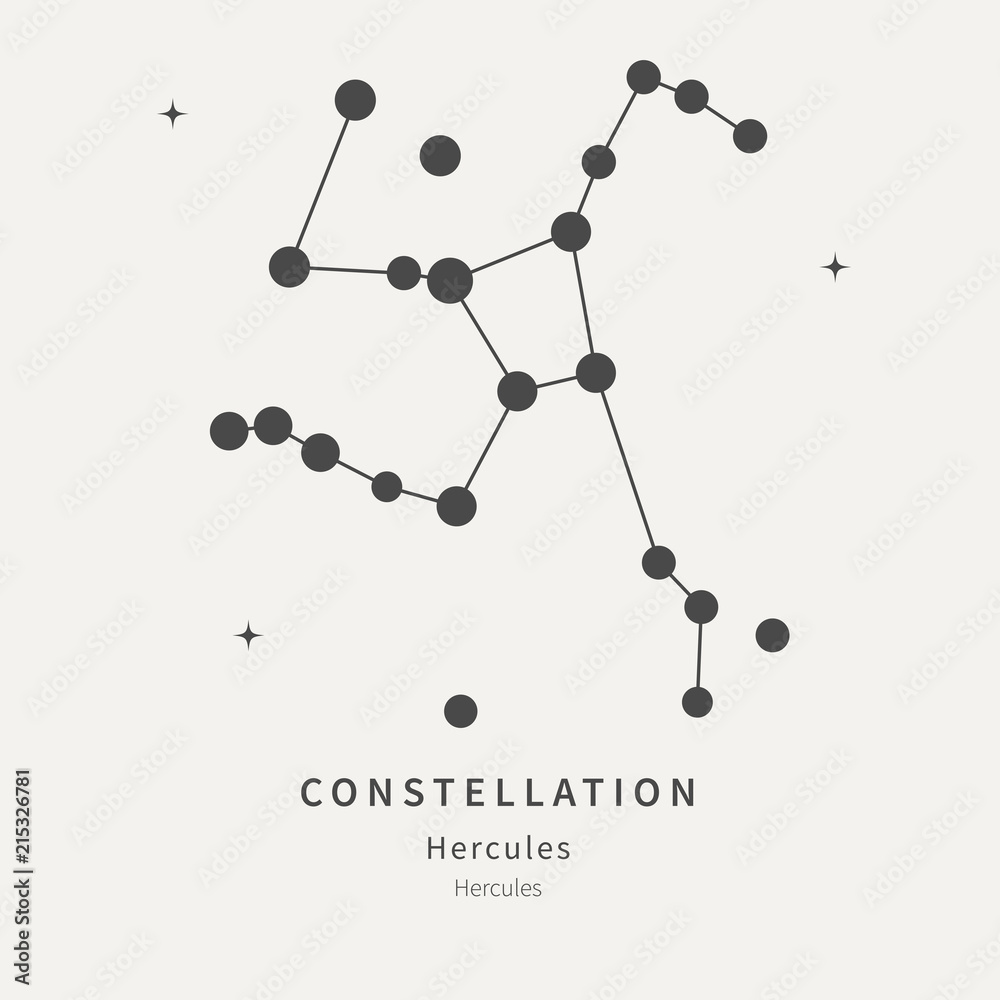 Obraz premium The Constellation Of Hercules - linear icon. Vector illustration of the concept of astronomy.