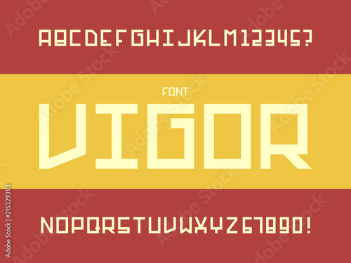 Vigor font. Vector alphabet 