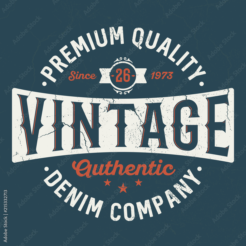 Premium Quality Denim Company - Vintage Tee Design For Printing vector de  Stock | Adobe Stock