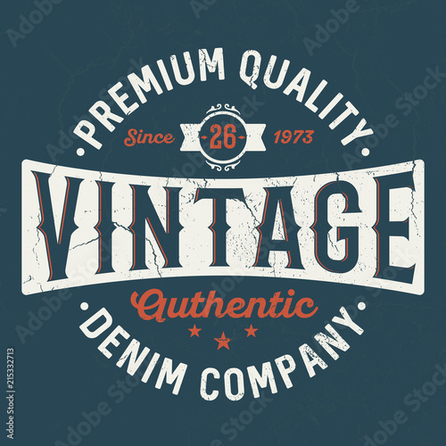 Premium Quality Denim Company - Vintage Tee Design For Printing