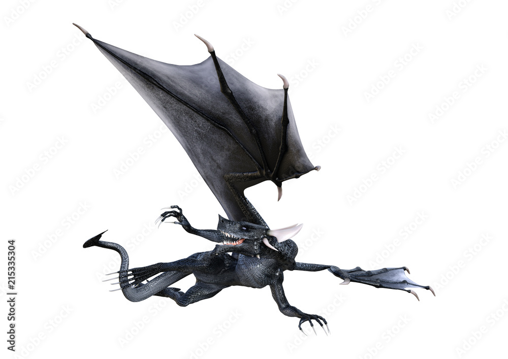 Fototapeta premium 3D Fantasy Fantasy Dragon na białym tle