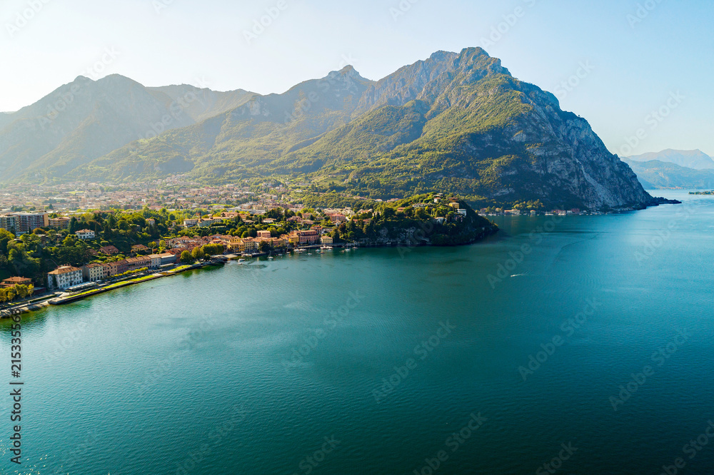 Parè - Lecco - Lago di Como (IT) - Vista aerea panoramica della città 