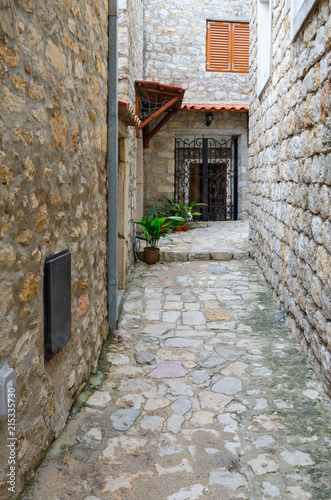 Narrow street in Old Town, Ulcinj, Montenegro