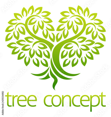 Tree Heart Icon Concept