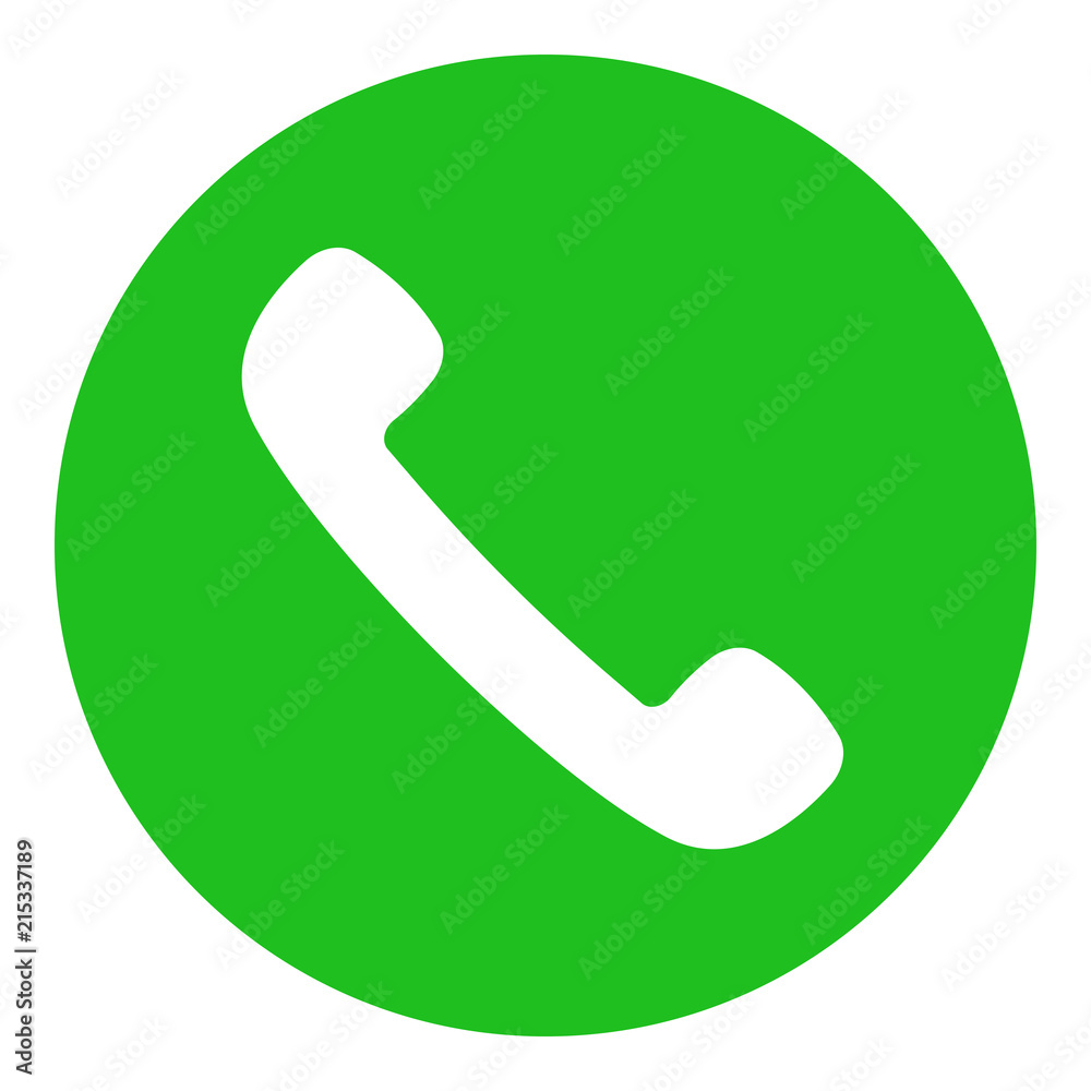 Answer phone call button. Handset icon. Green. Vector. Stock Vector | Adobe  Stock