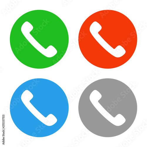 Handset icons set. Call buttons. Vector.