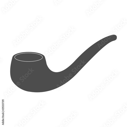Smoking pipe. Vector icon.