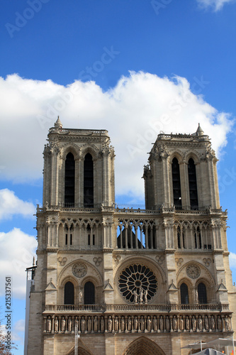 Notre Dame with gargoyles Paris France.