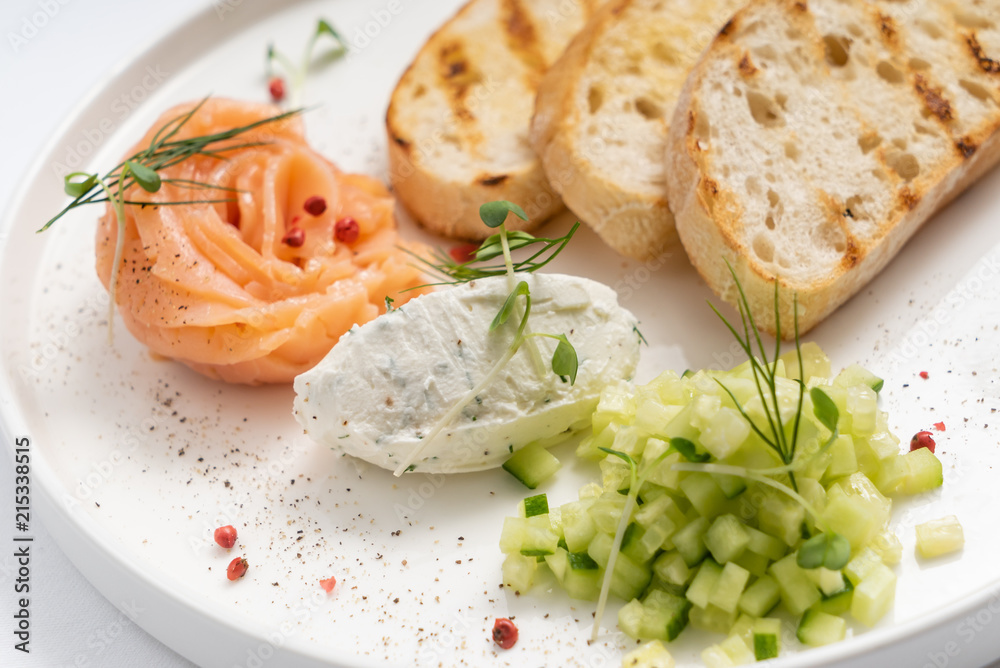 toasts with smoked salmon