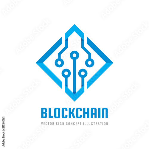 Blockchain - concept business logo template vector illustration. Future technology creative sign. Digital cryptocurrency icon. Computer electronic symbol. Graphic design element. 