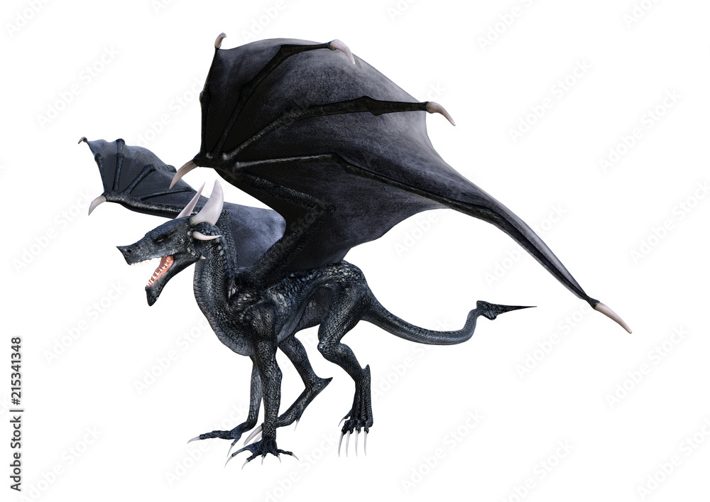 Obraz premium 3D Rendering Fantasy Dragon on White