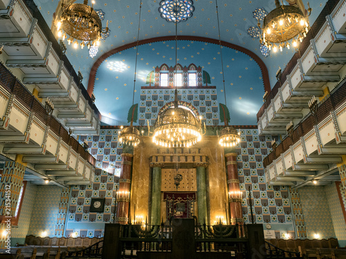Interior of Orthodox Synagogue in Budapest, Hungary © spumador