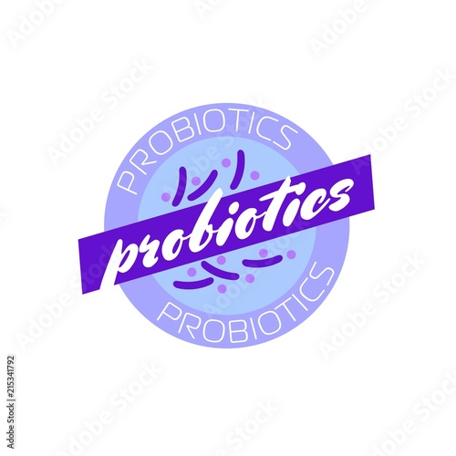 Probiotics logo. Bacteria logo. Concept of healthy nutrition ingredient for therapeutic purposes. Simple flat style trend modern logotype graphic design isolated
