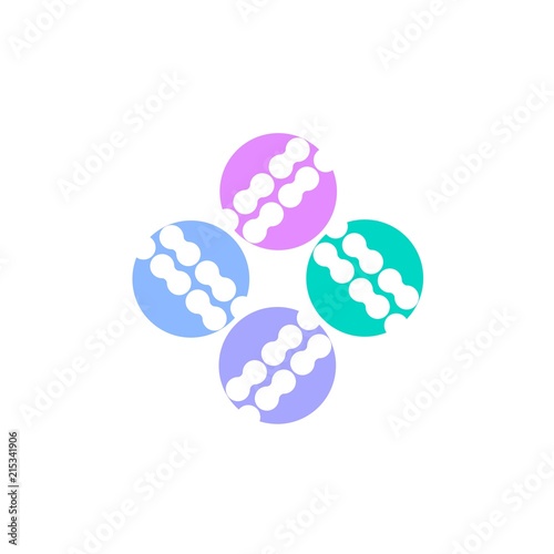 Probiotics logo. Bacteria logo. Concept of healthy nutrition ingredient for therapeutic purposes. Simple flat style trend modern logotype graphic design isolated