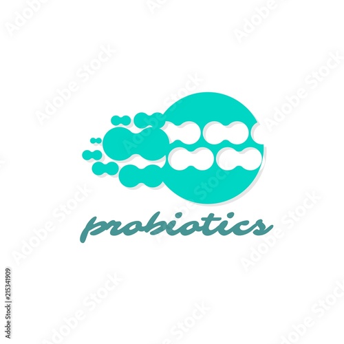 Probiotics logo. Bacteria logo. Concept of healthy nutrition ingredient for therapeutic purposes. Simple flat style trend modern logotype graphic design isolated