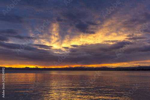 Beautiful sunset, Pacific Ocean, New Zealand