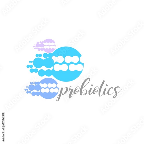 Probiotics logo. Bacteria logo. Concept of healthy nutrition ingredient for therapeutic purposes. Simple flat style trend modern logotype graphic design isolated