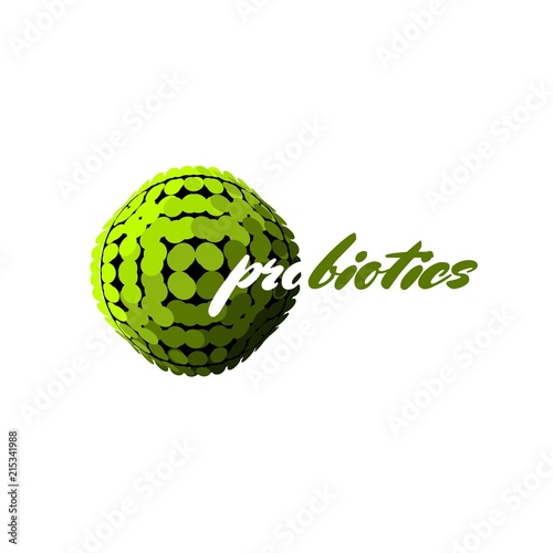 Probiotics logo. Bacteria logo. Concept of healthy nutrition ingredient for therapeutic purposes. Simple flat style trend modern logotype graphic design isolated