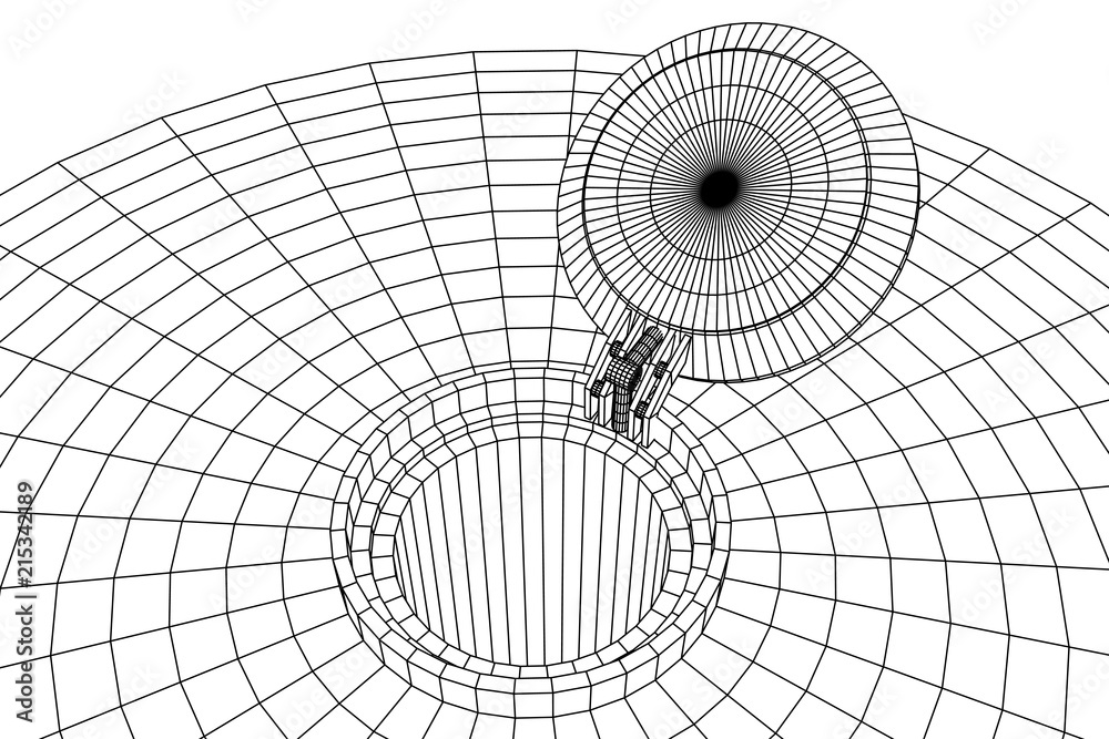 Obraz premium Cover rocket silo intercontinental ballistic missile. Wireframe low poly mesh vector illustration