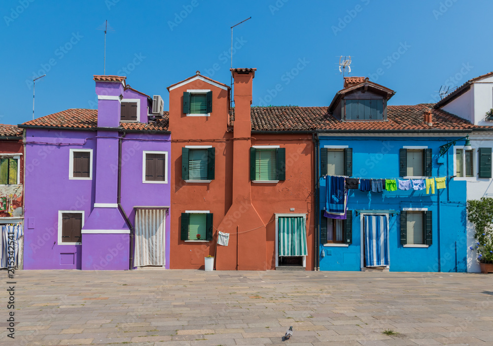 Burano, Italy - Burano is a small island and, with its colorful buildings, one of the treasures of Venice Lagoon