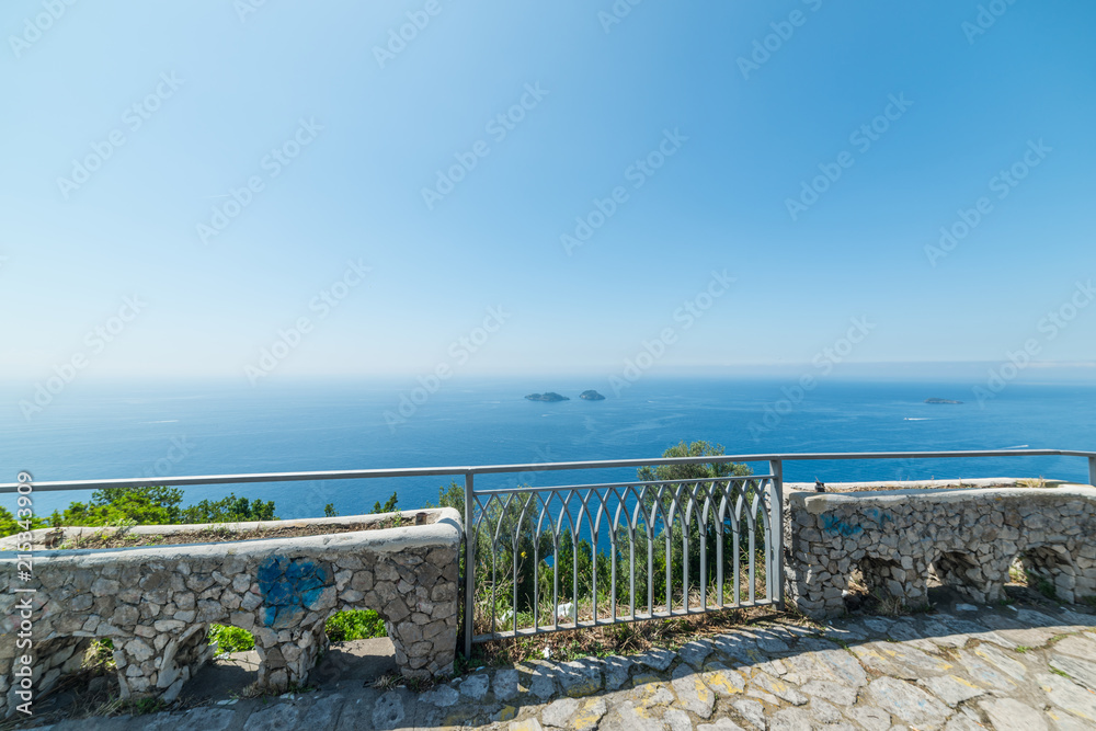 Terrace by the sea in world famous Amalfi Coast