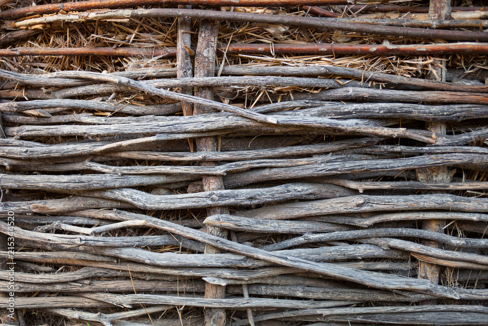 Wattle wall of the shed Wattle wall of the shed