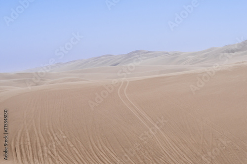 Dunes on the Skeleton Coast   Dunes in Sandstorm at Skeleton Coast  Namib Desert  Namibia  Africa.