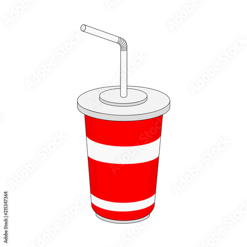  Isolated delicious paper cup fast food soda , illustration icon