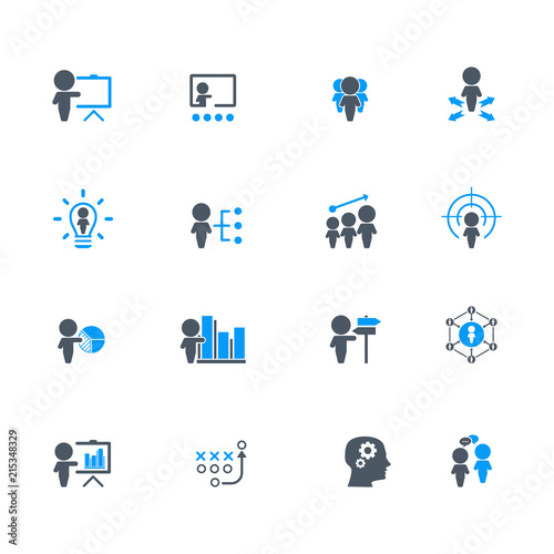 Training. Business training icon set. Vector.