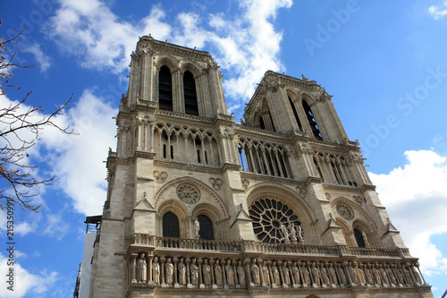 Notre Dame with gargoyles Paris France.