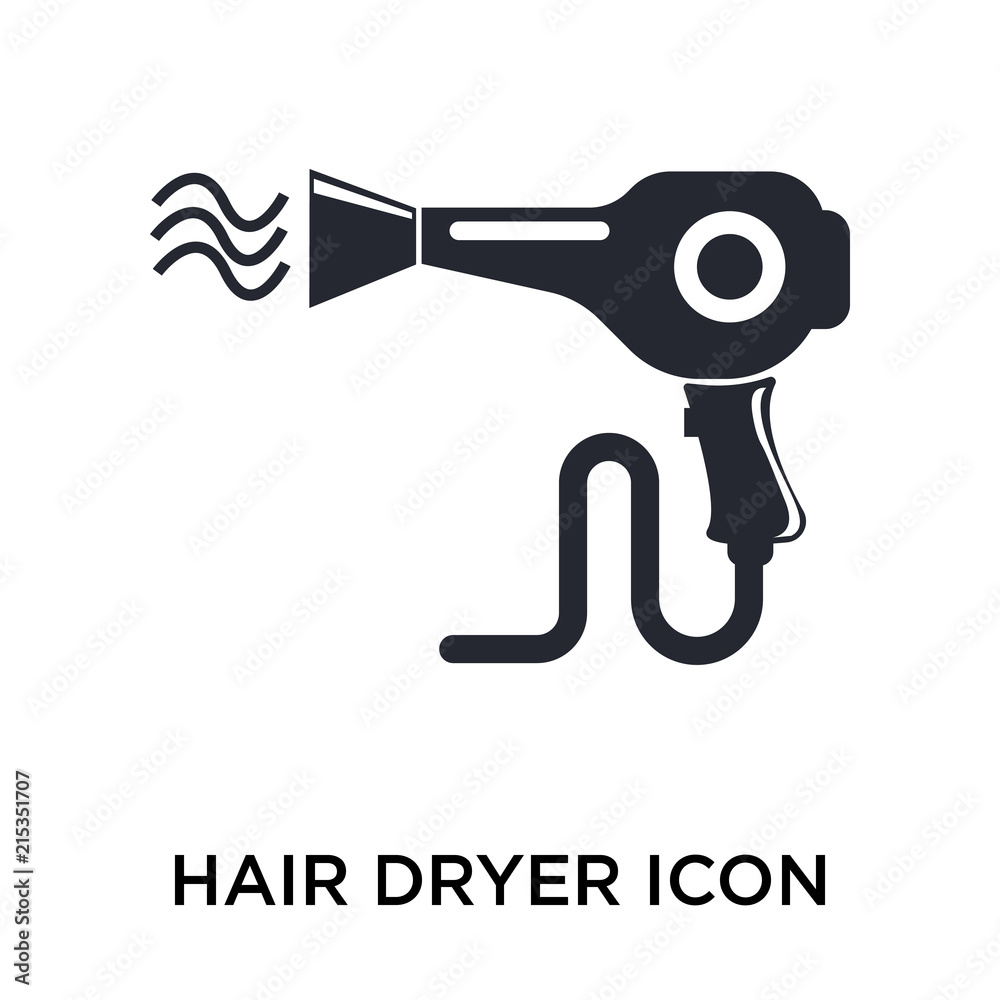 Hair dryer icon vector sign and symbol isolated on white background, Hair dryer logo concept Hair dryer icon vector sign and symbol isolated on white background, Hair dryer logo concept