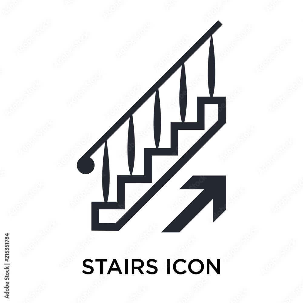 Stairs icon vector sign and symbol isolated on white background, Stairs logo concept Stairs icon vector sign and symbol isolated on white background, Stairs logo concept